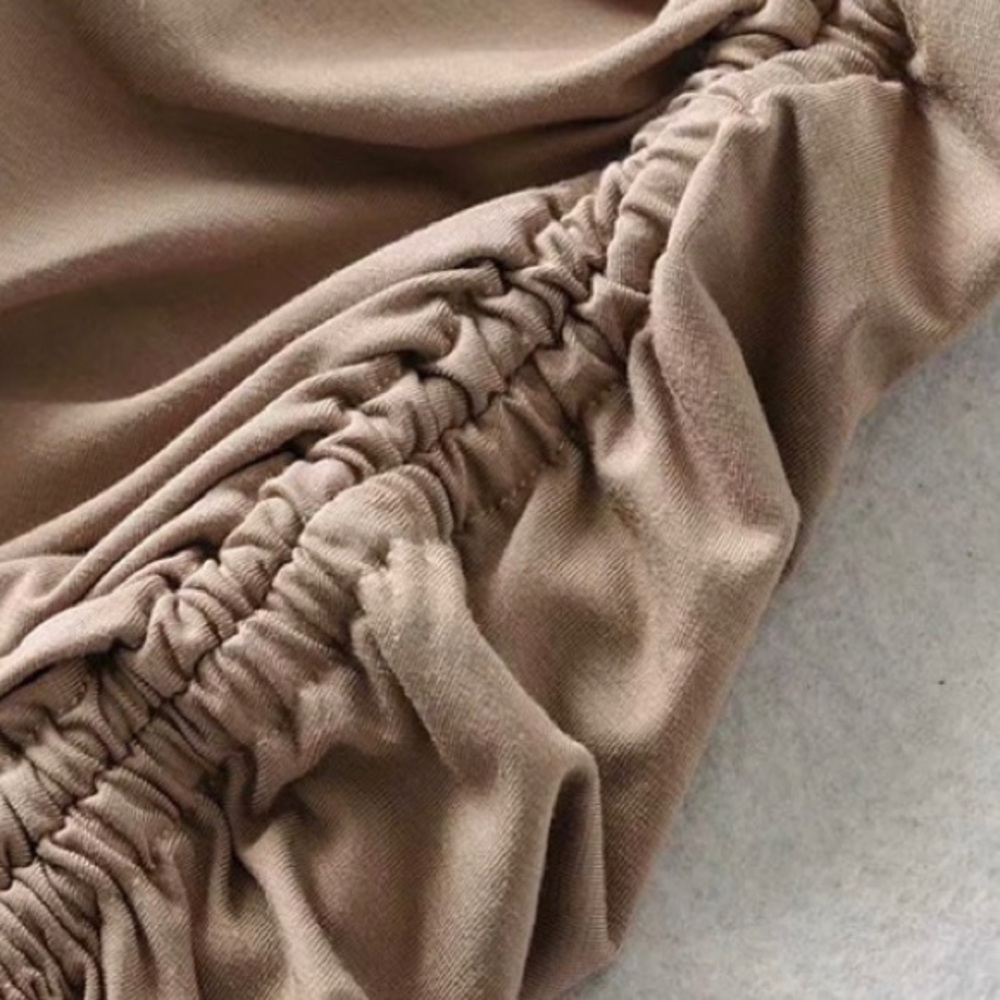 LACE UP ELASTIC MINI SKIRT, KHAKI, XS, Bandage - Picture 5 of 5